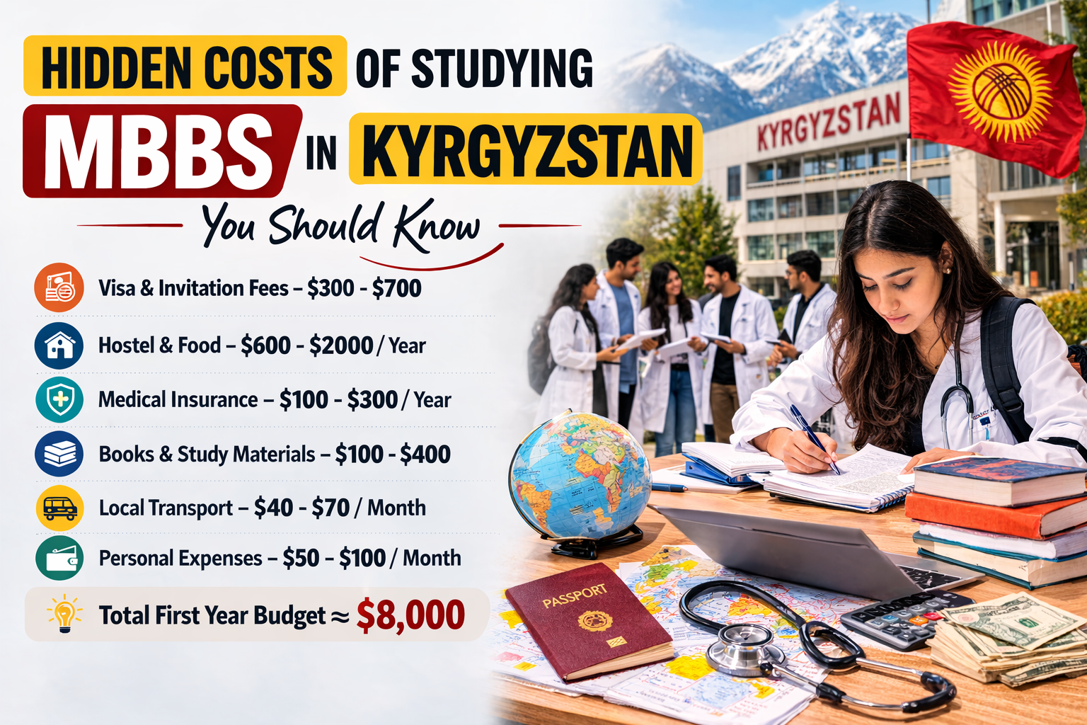 Hidden Costs of Studying MBBS in Kyrgyzstan You Should Know